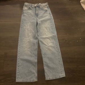 light blue wide leg high waist jeans from H&M